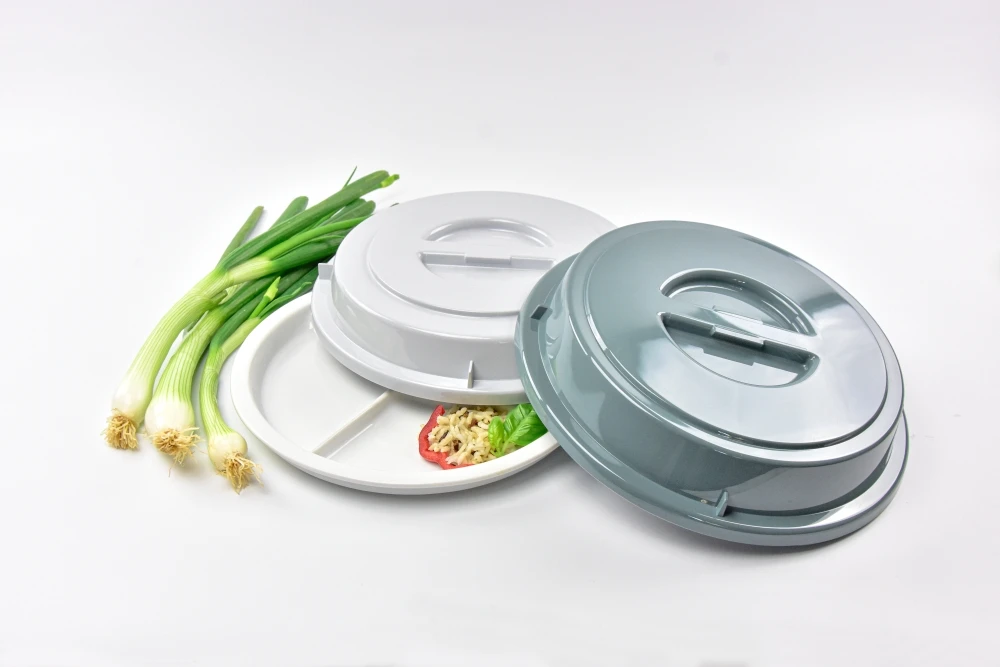 2029-1-1 EURO-Teller-Cloche - rund - 240 mm - - dunkelgrau - Polybutylenterephthalat (PBT)