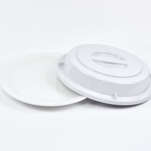 2029-2-2 EURO-Teller-Cloche - rund - 250 mm -  - grau - Polybutylenterephthalat (PBT)